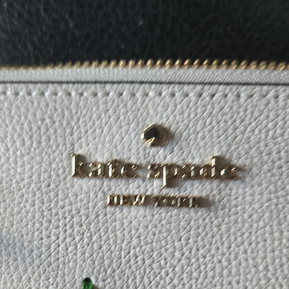 Kate Spade Cream Lucy Wristlet with Pink Floral 3D Accents - Picture 2 of 9